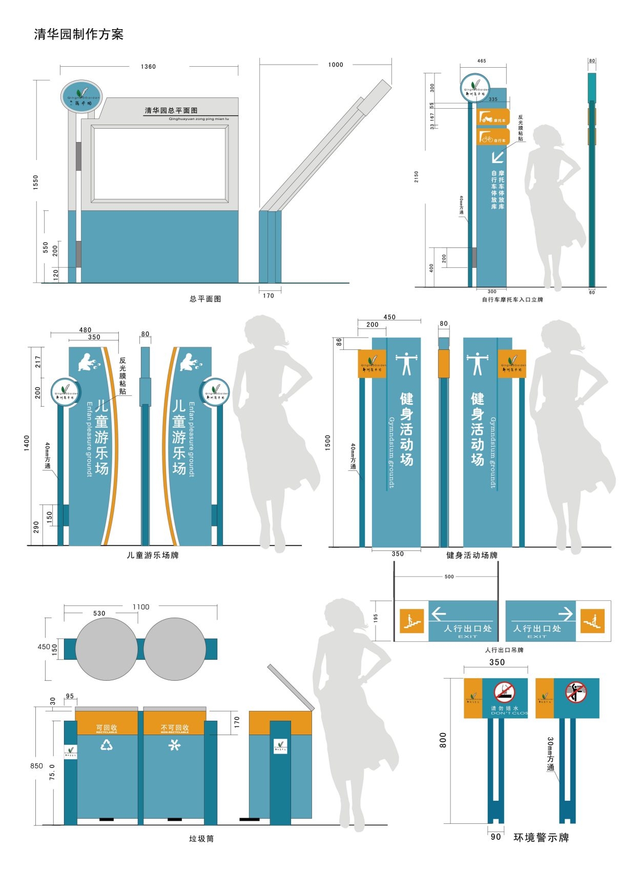 精品大气房地产标识全套导视系统指示牌