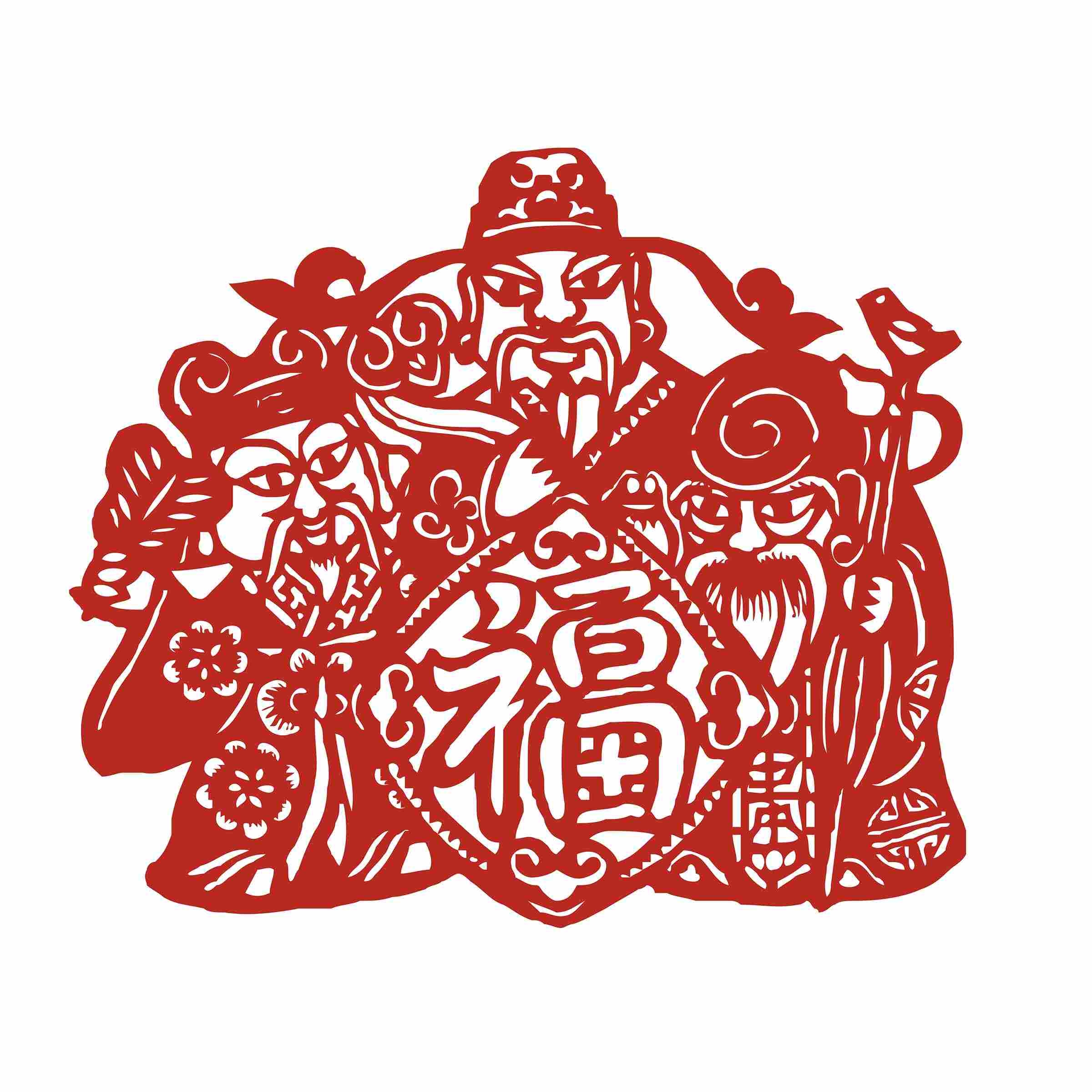 福字剪纸窗花矢量素材