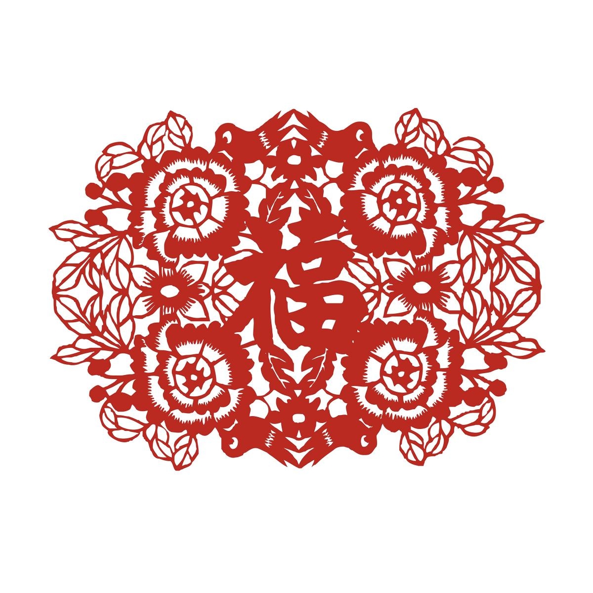 福字剪纸窗花矢量素材 (90)