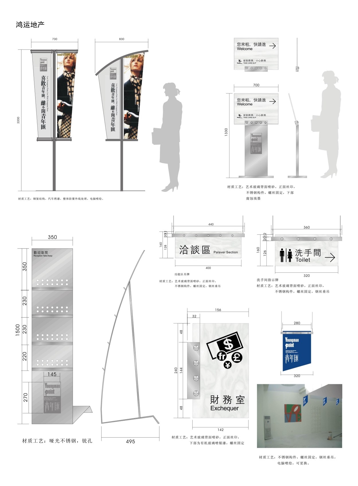 经典房地产标识全套导视系统指示牌