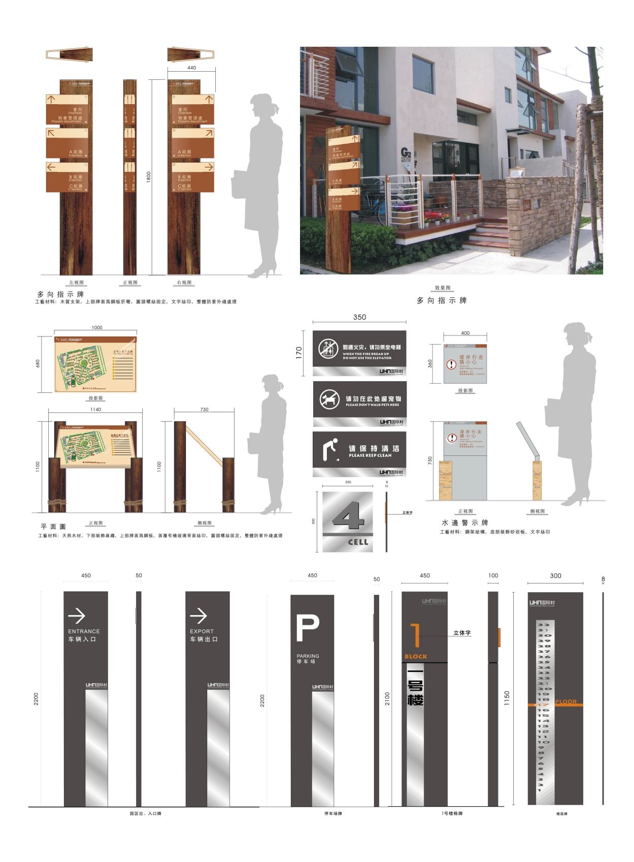 精品大气房地产标识全套导视系统指示牌