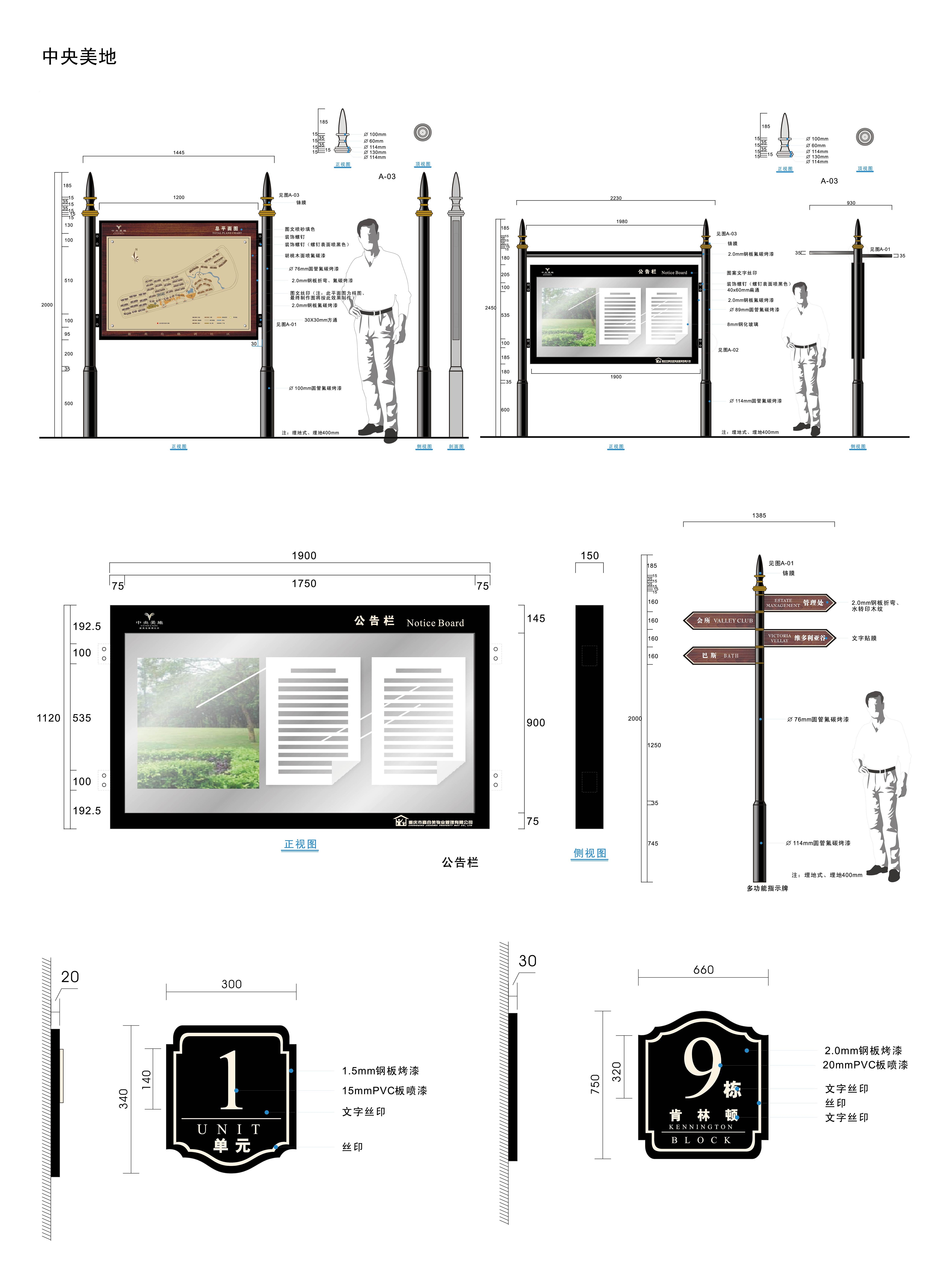 精品房地产标识全套导视系统指示牌