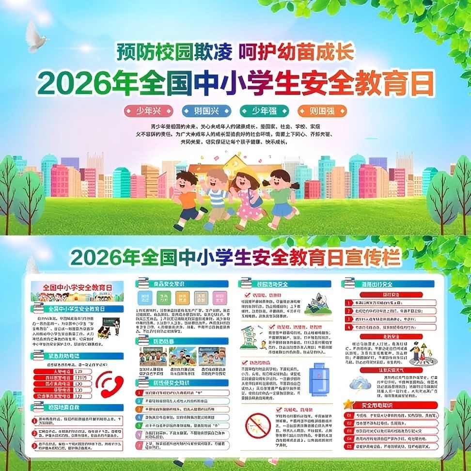 2026年全国中小学生安全教育日展板海报