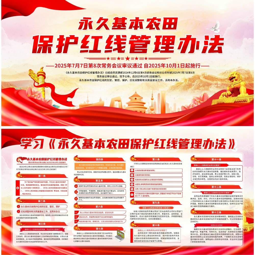 永久基本农田保护红线管理办法展板宣传栏
