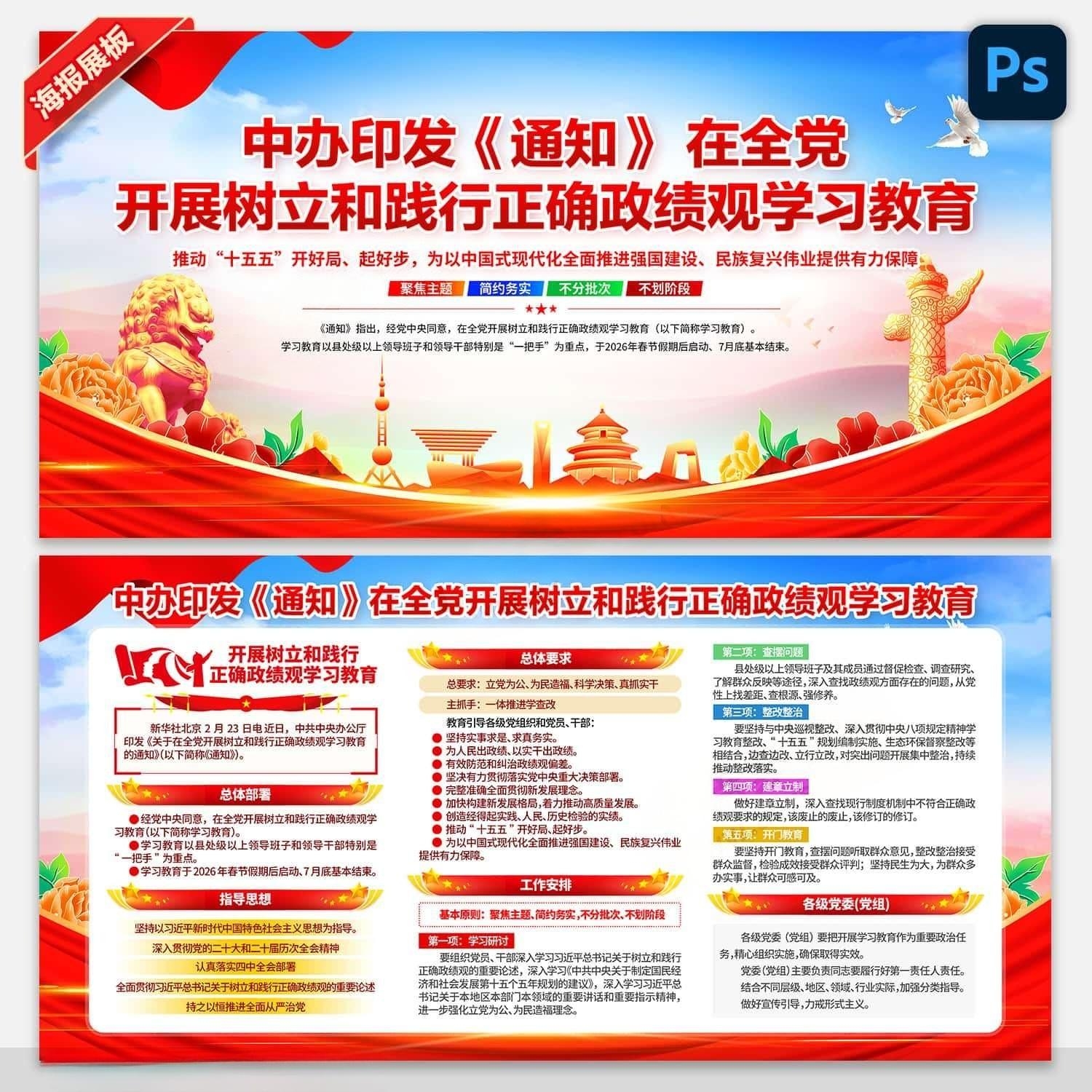 开展树立和践行正确政绩观学习教育展板宣传栏