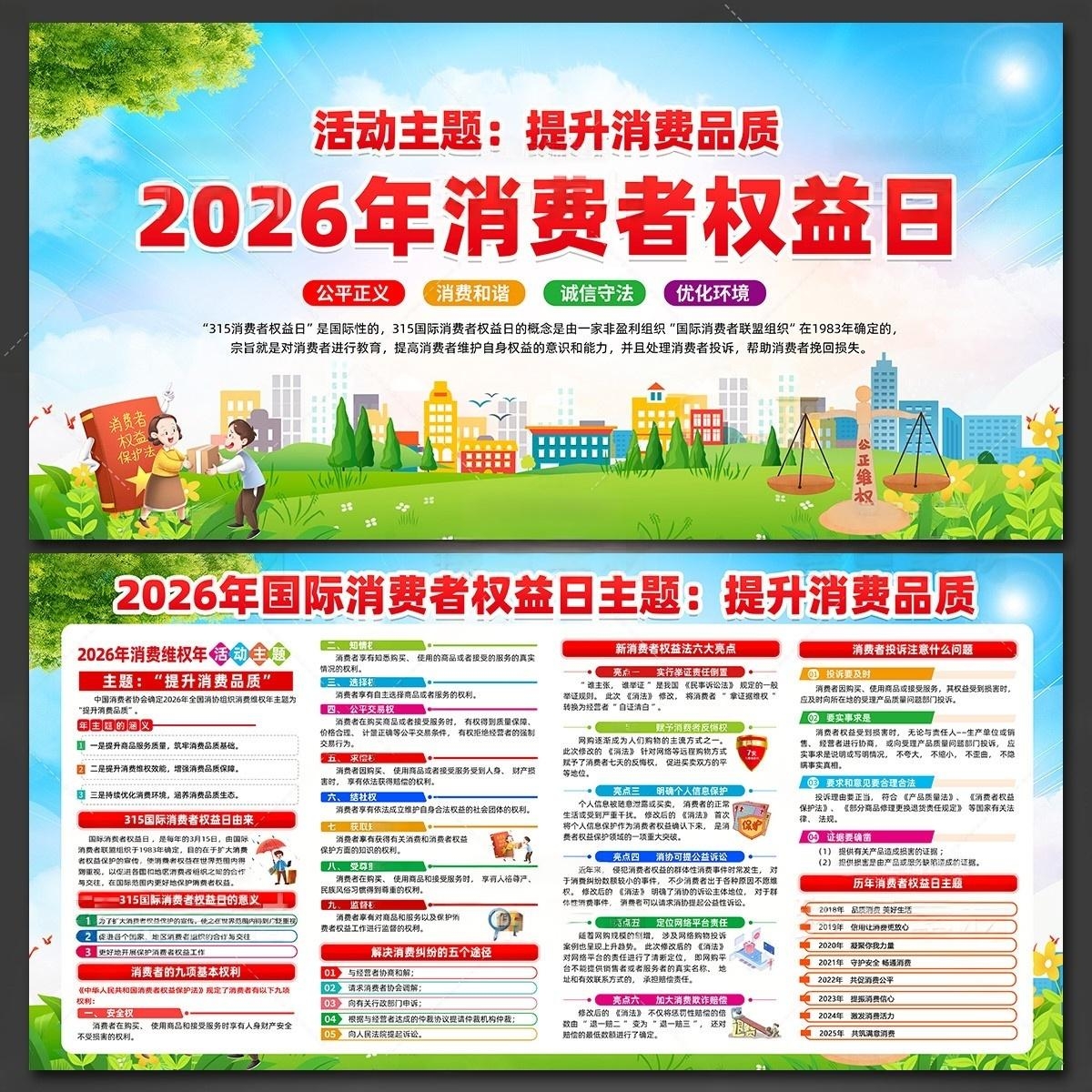 2026年消费者权益日展板宣传栏