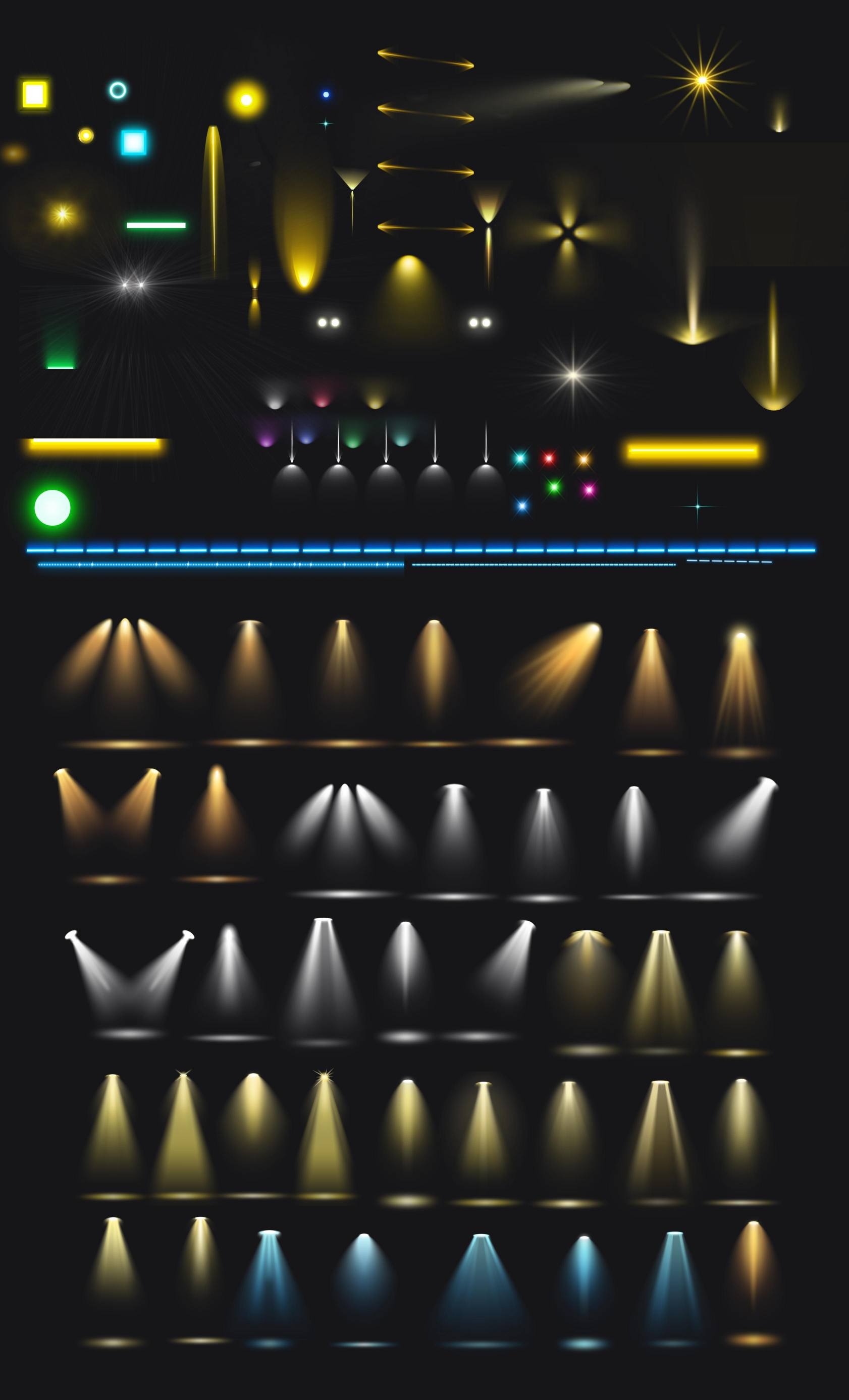 灯光特效灯带氛围叠加光影射灯映射灯平面立面效果图