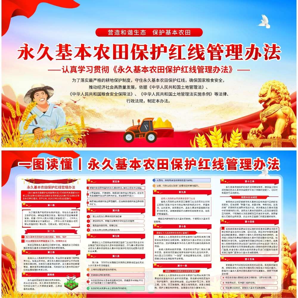 永久基本农田保护红线管理办法展板宣传栏