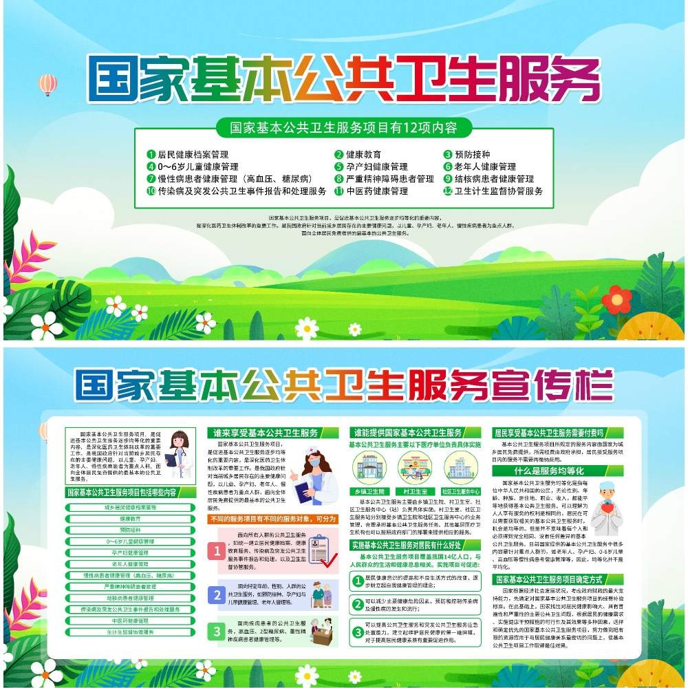 国家基本公共卫生服务十二类项目免费享受展板宣传栏 (5)