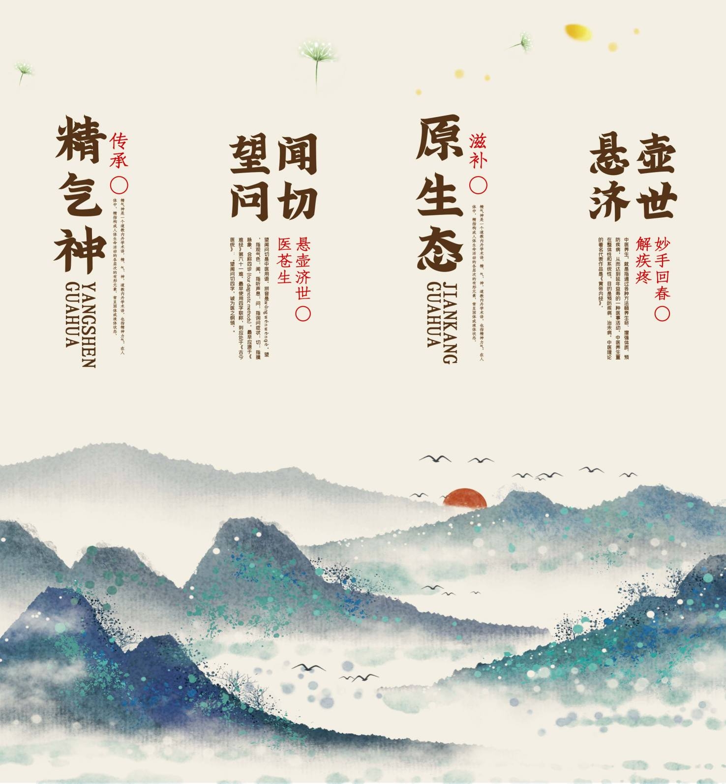 中医养生精气神望闻问切原生态悬壶济世海报