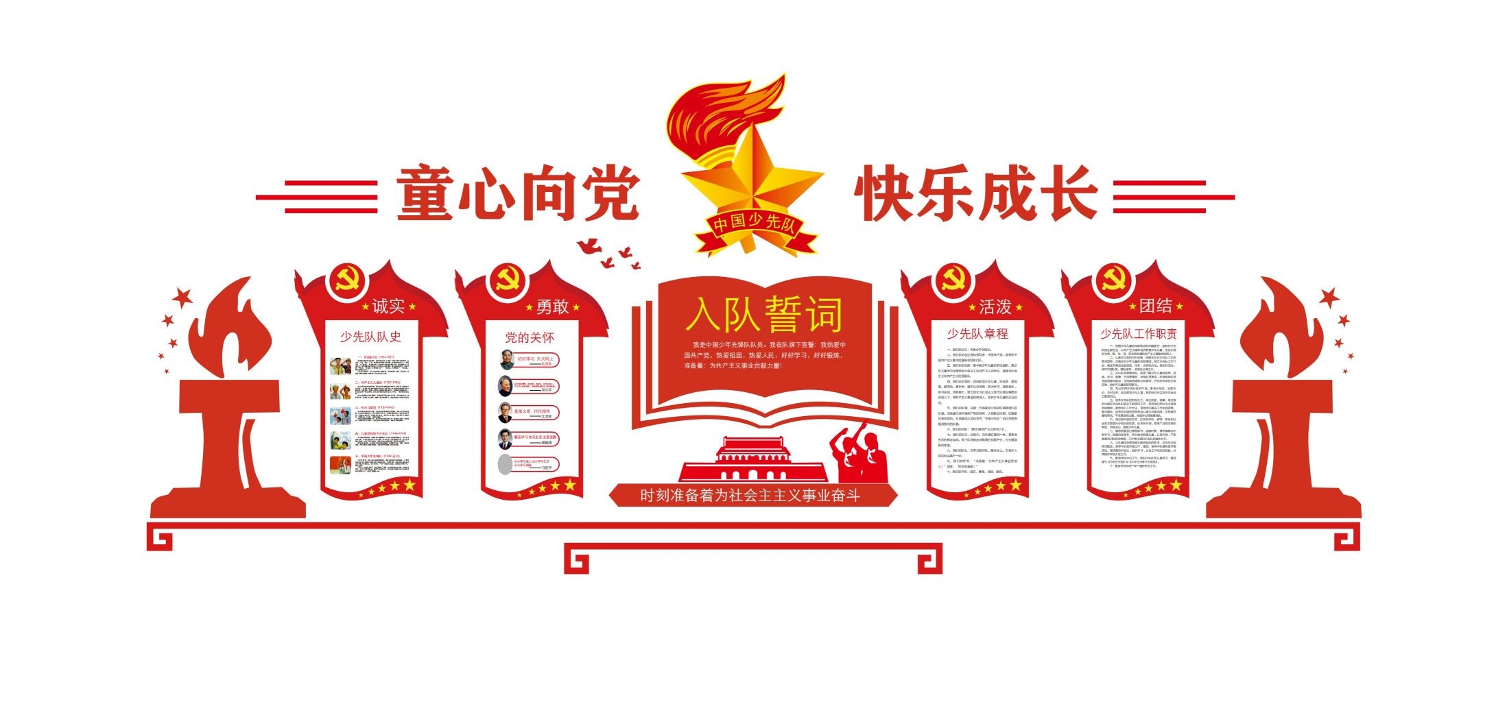 童心向党快乐成长少先队入队誓词主题文化墙