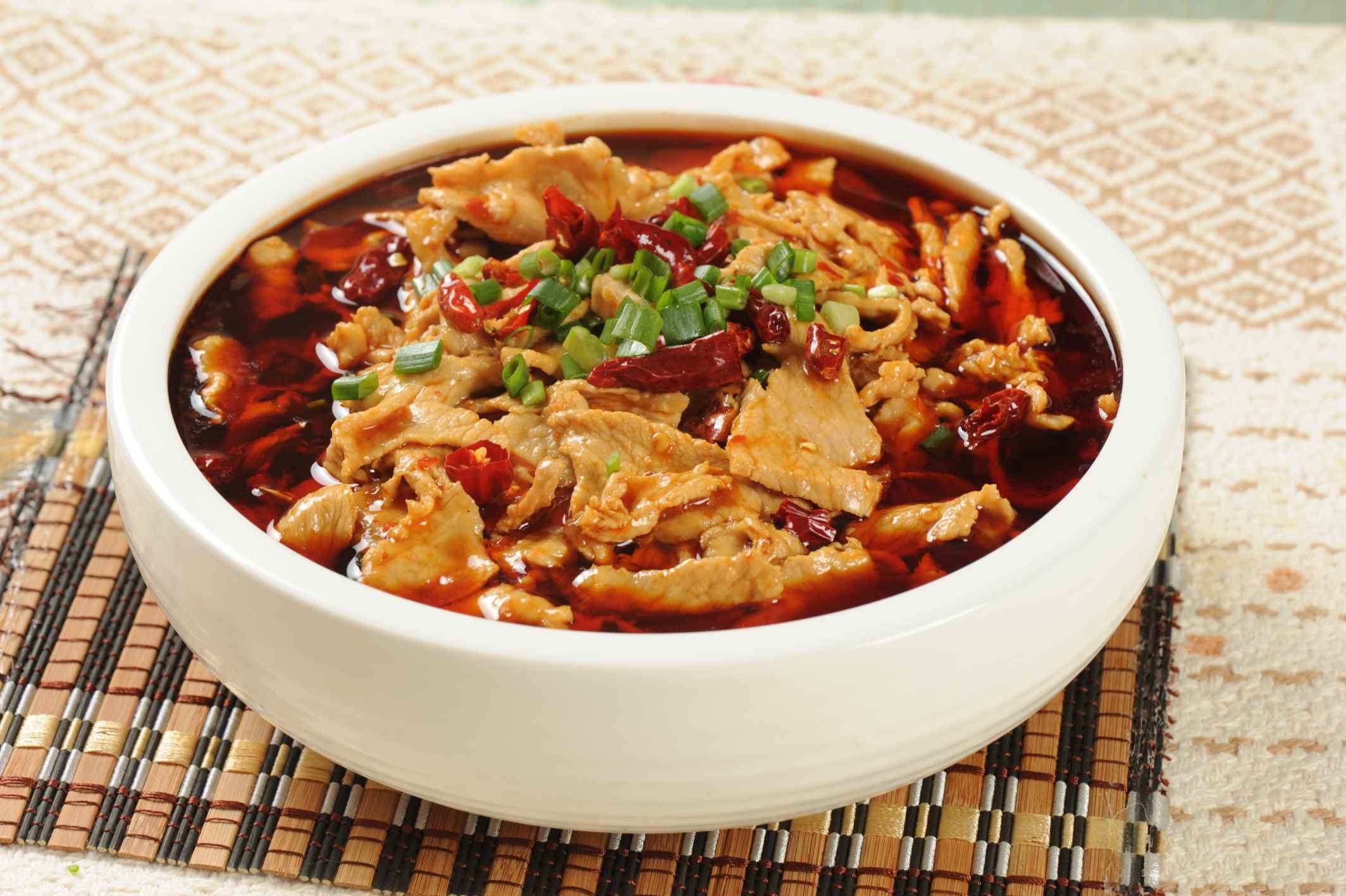 餐饮香辣美味湘菜水煮肉片食物宣传海报灯箱