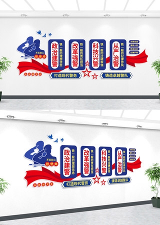 公安队伍建设党建文化墙