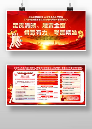 建立健全军队法治建设责任体系的通知展板