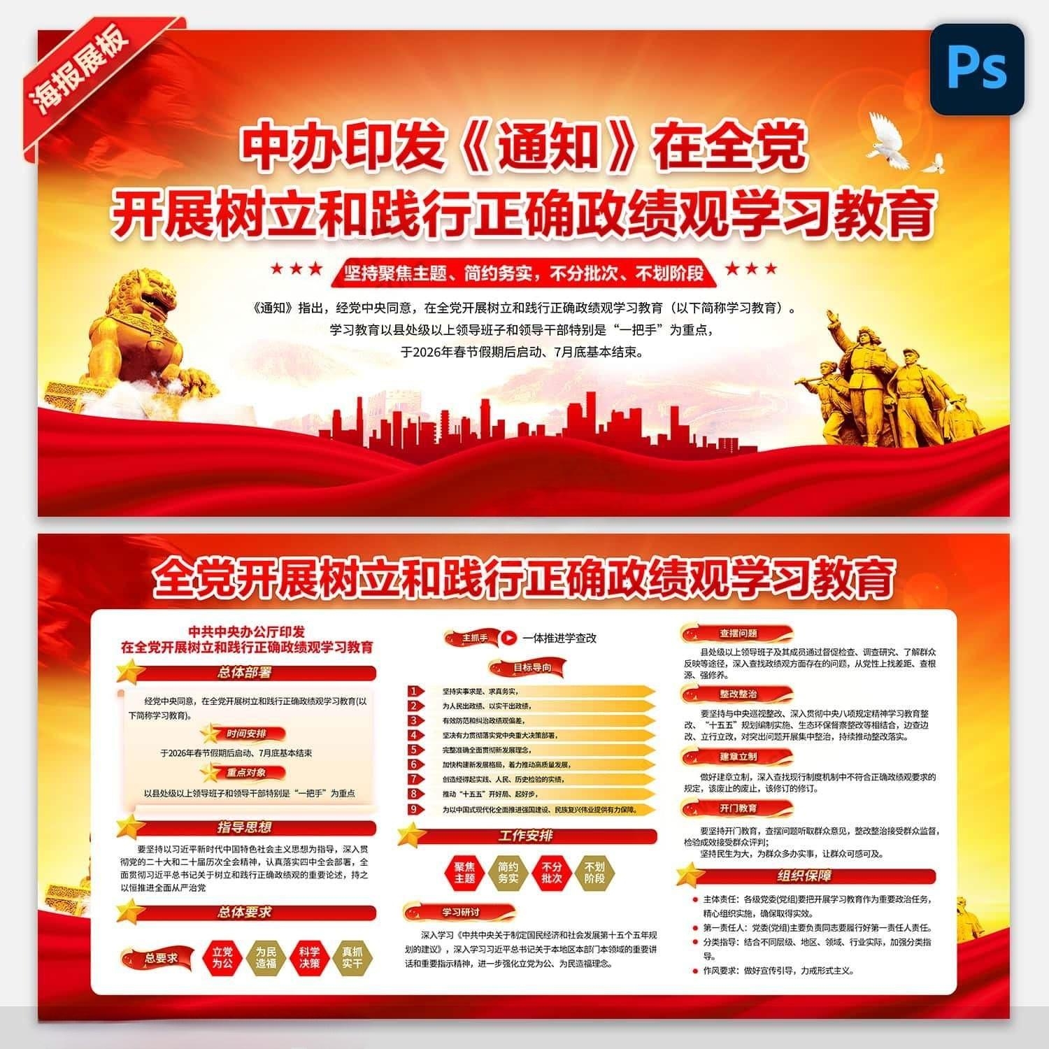 开展树立和践行正确政绩观学习教育展板宣传栏 (4)