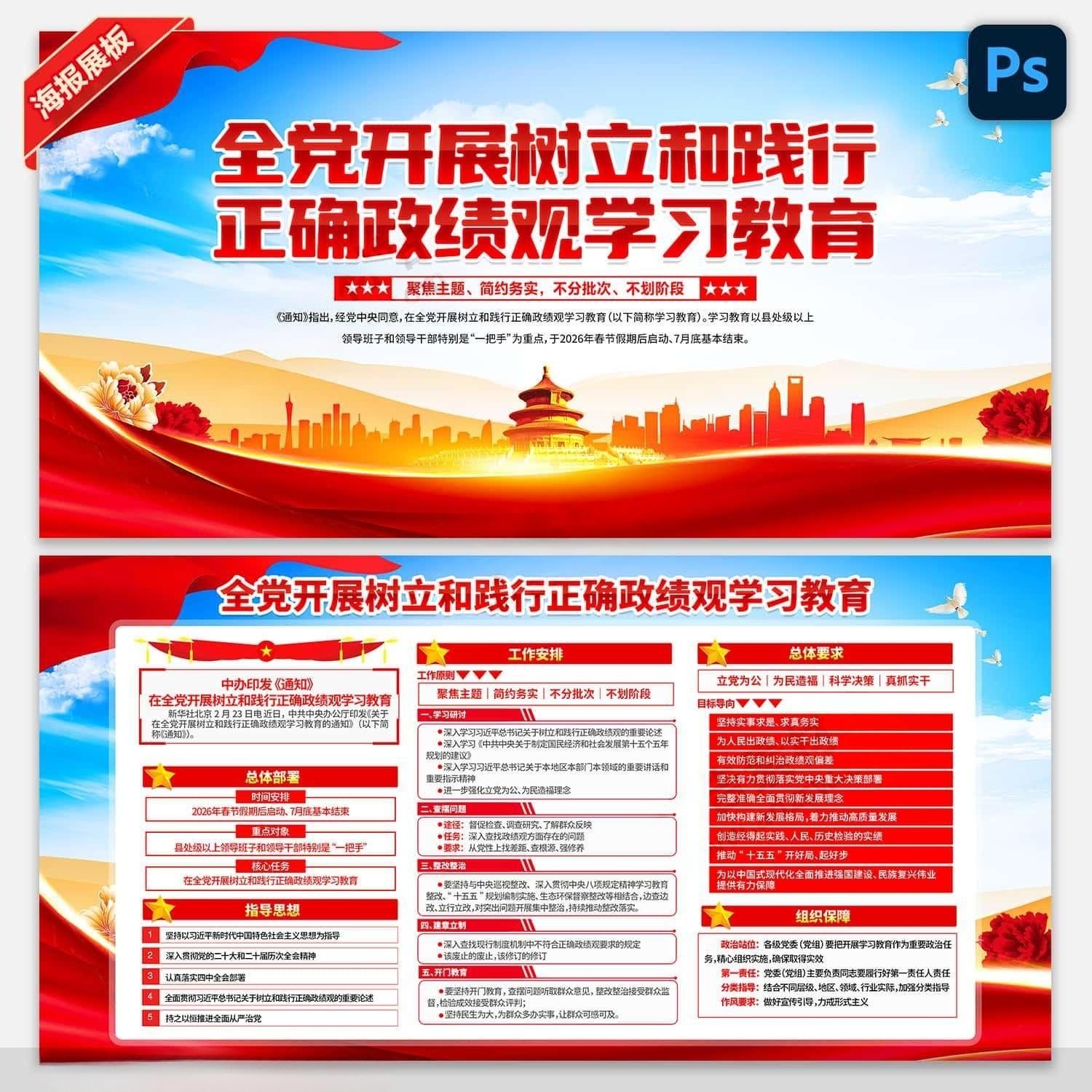 开展树立和践行正确政绩观学习教育展板宣传栏 (19)