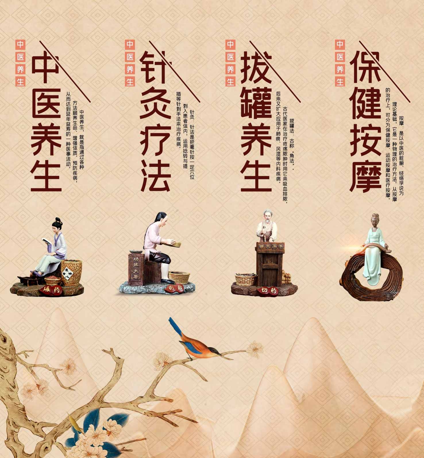 中医养生中医养生针灸疗法拔罐养生保健按摩海报