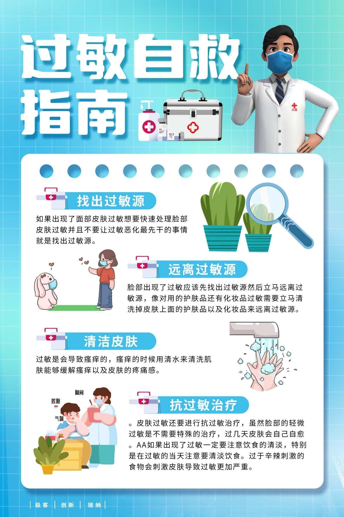 医疗健康过敏预防科普知识宣传海报