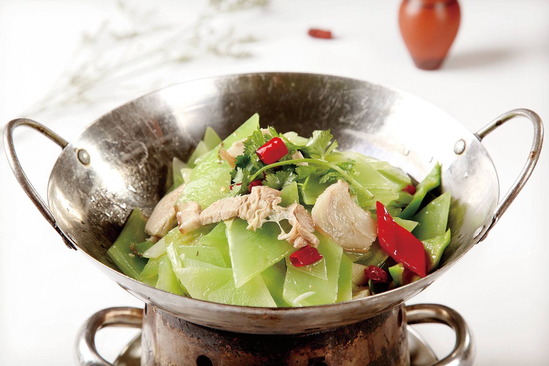 餐饮新鲜干锅莴笋美食食品宣传海报灯箱