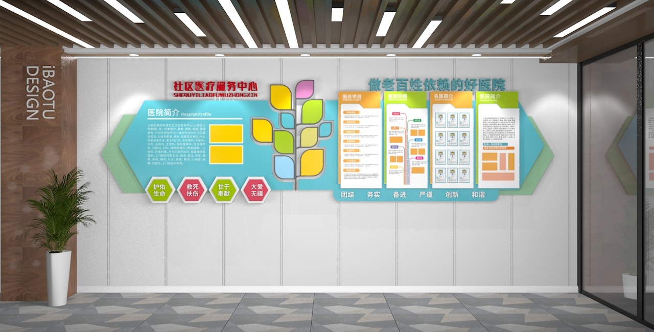 学校医院社区医院文化墙简介文化墙