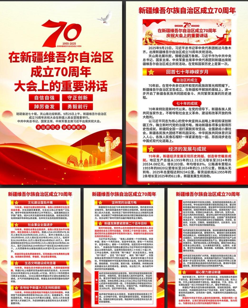 在新疆维吾尔自治区成立70周年上的讲话海报套图挂画