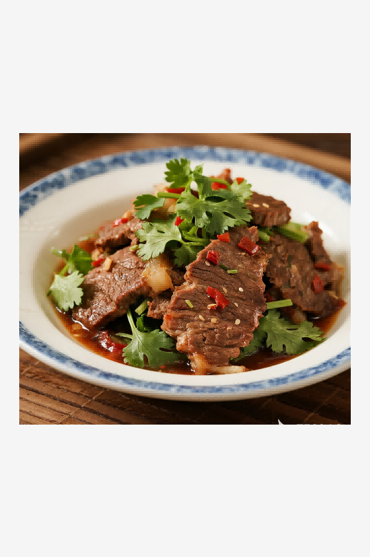 餐饮香菜拌牛肉图片素材海报
