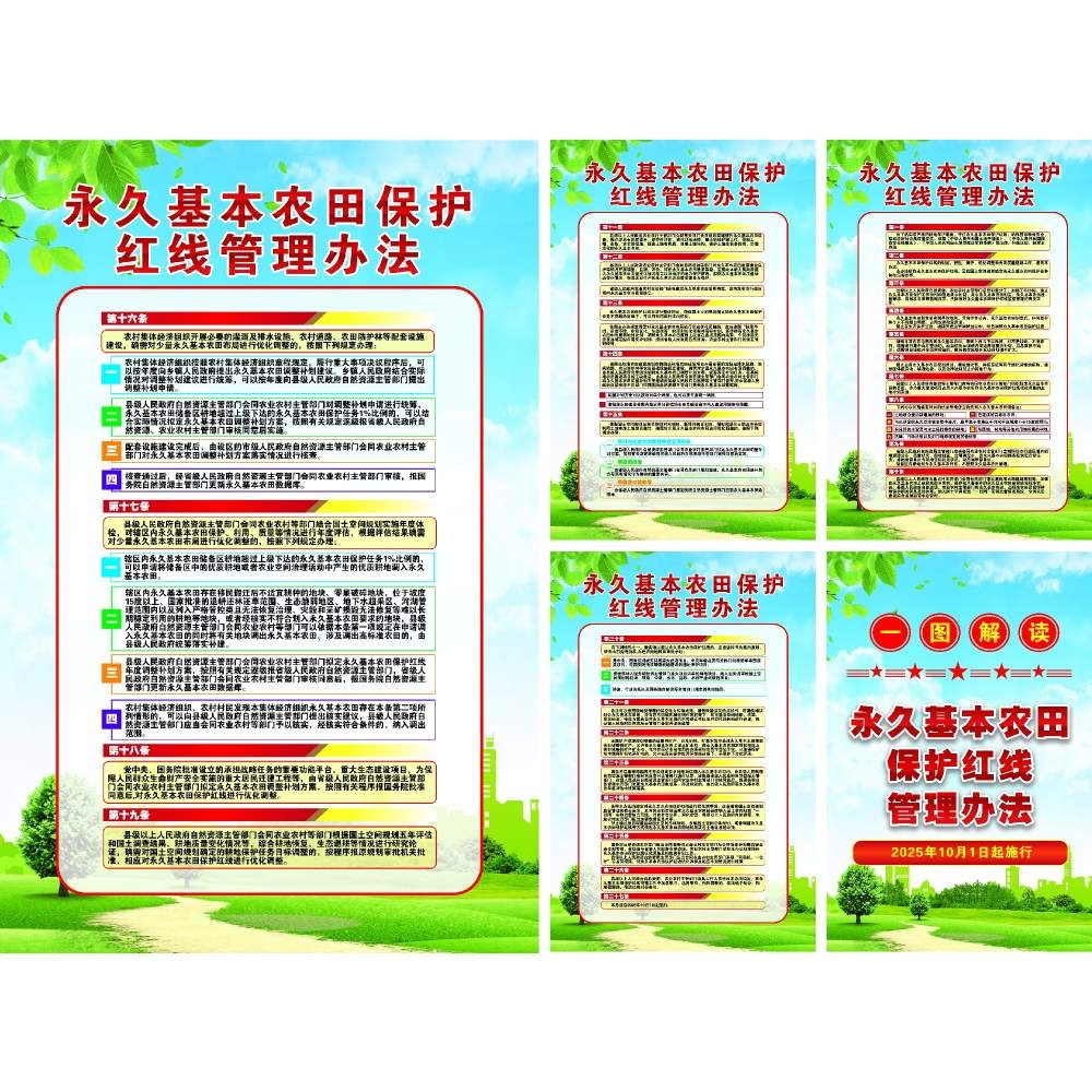 永久基本农田保护红线管理办法海报套图挂画