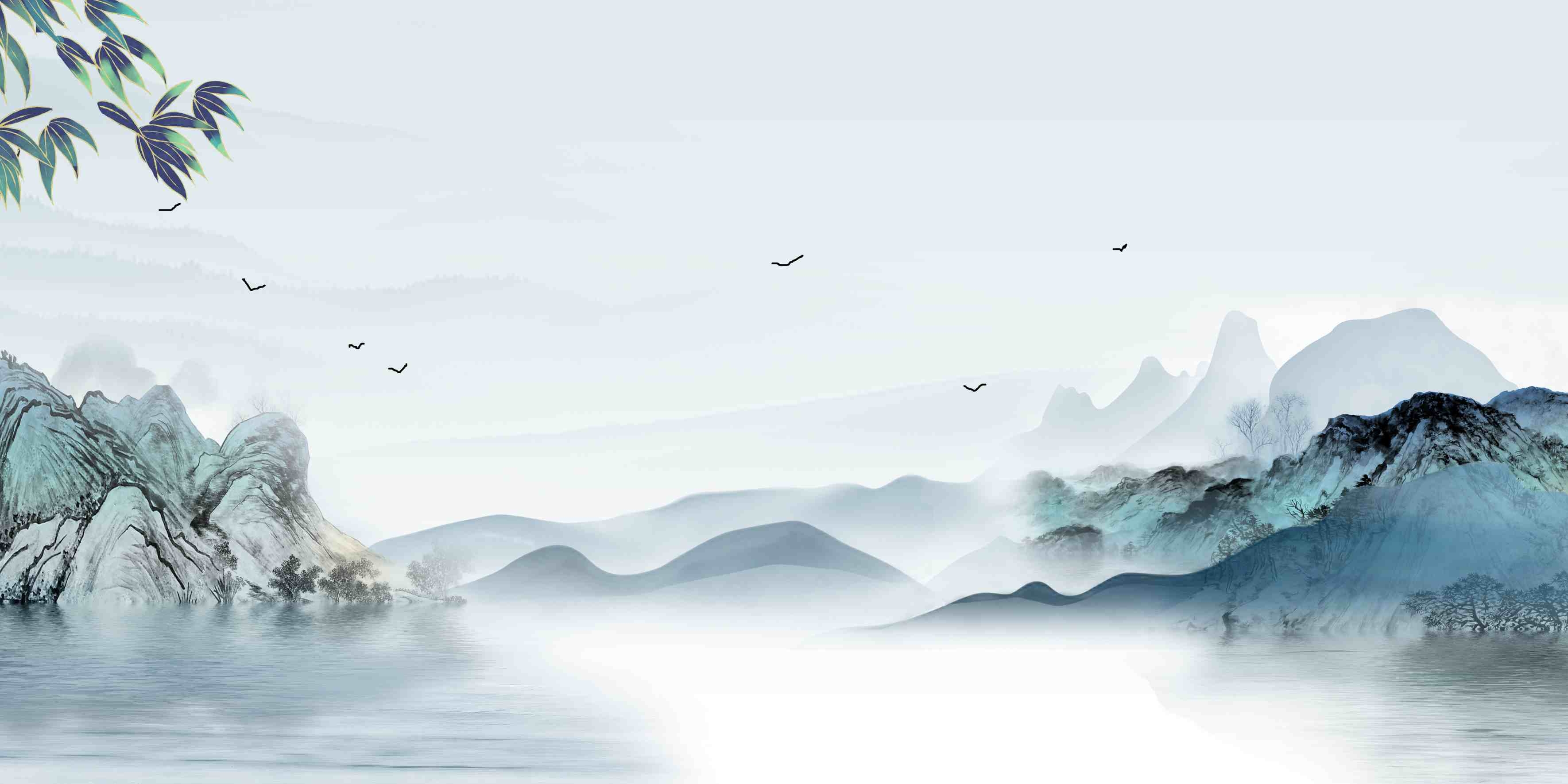 中式杠古风水墨古典中国风背景图2