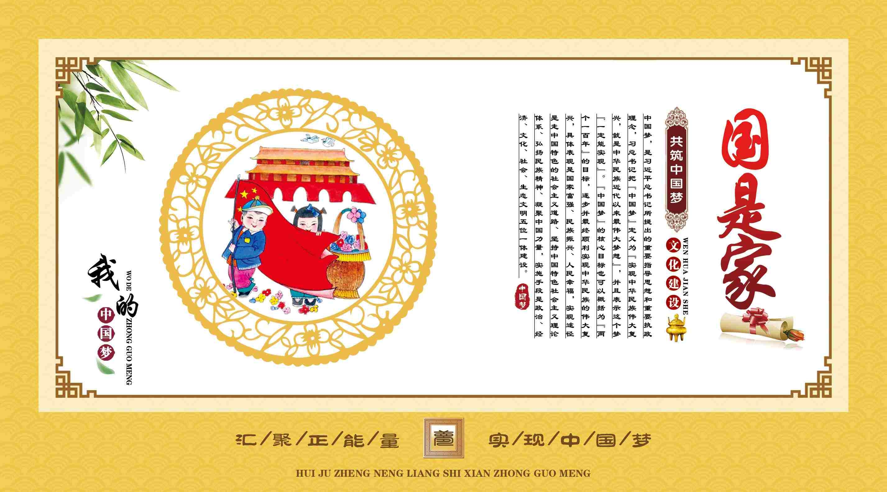 中国传统美德我的中国梦国是家展板海报