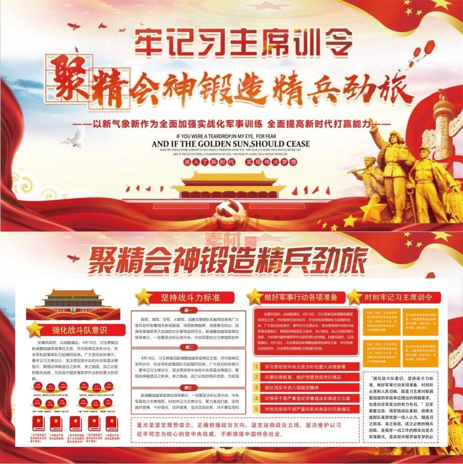 部队军队训令展板宣传栏