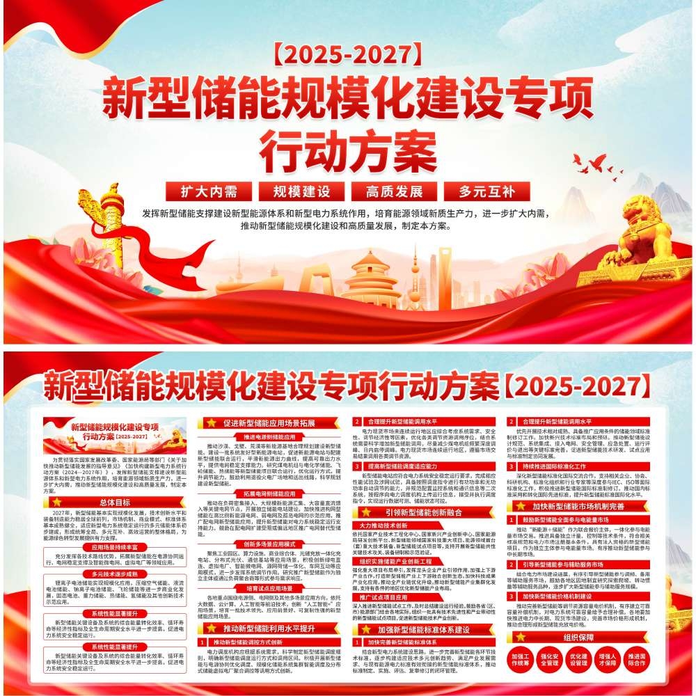 新型储能规模化建设专项行动方案展板宣传栏