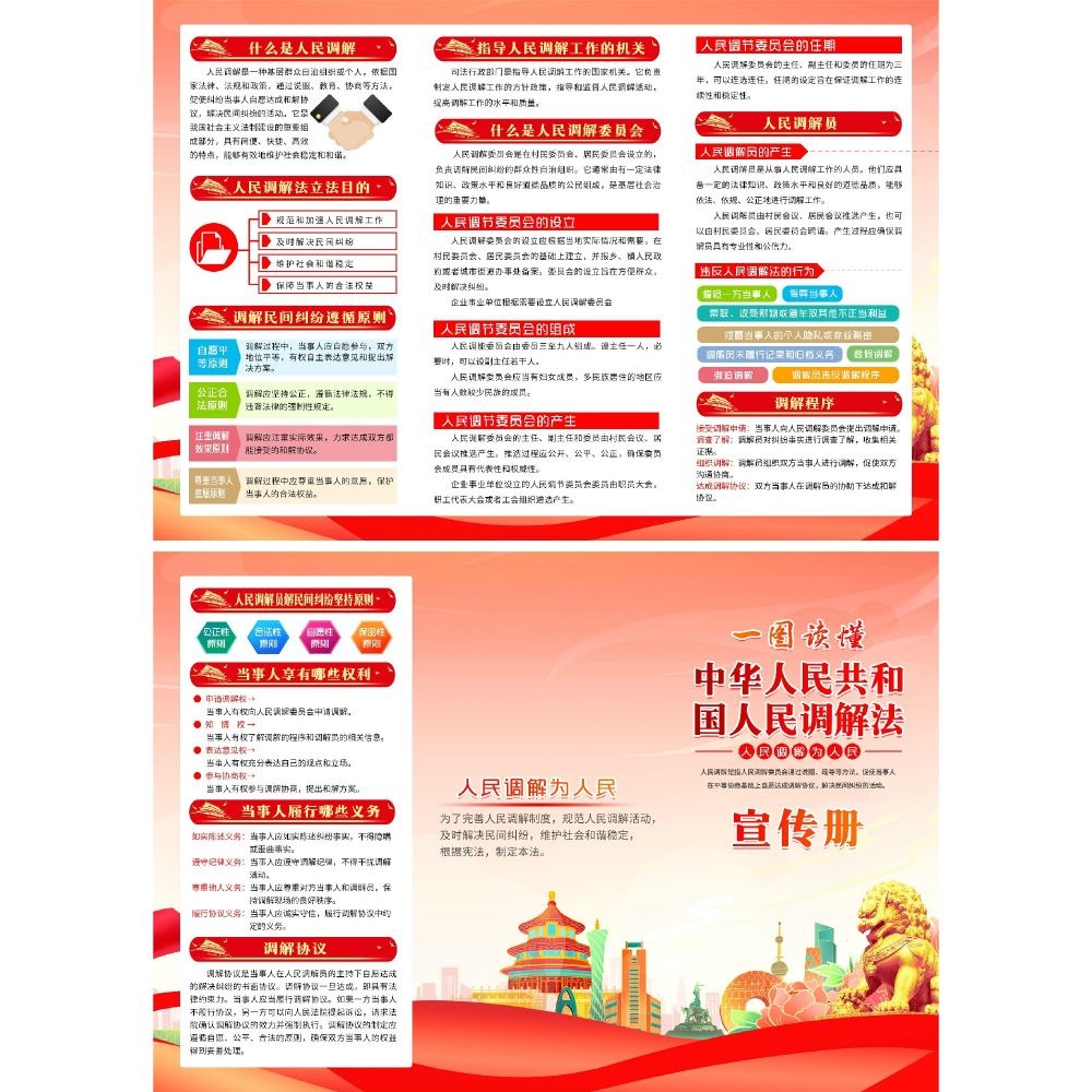 中华人民共和国人民调解法律知识三折页