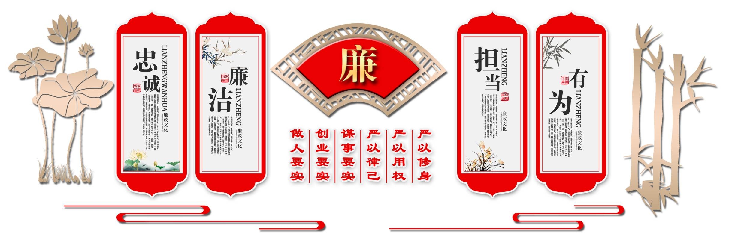 党建廉洁忠诚担当有为廉政文化墙