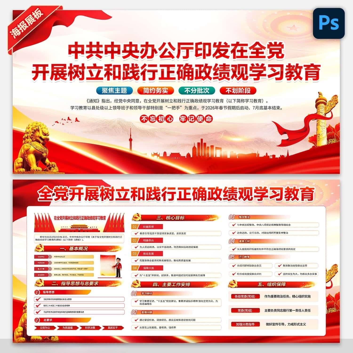 开展树立和践行正确政绩观学习教育展板宣传栏 (5)