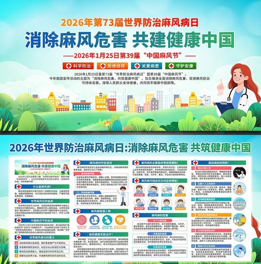 2026年世界防治麻风病日展板宣传栏