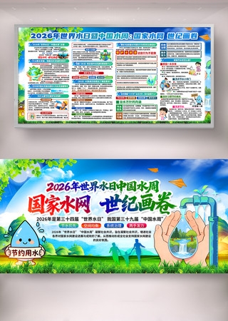 2026世界水日暨中国水周主题展板宣传栏2026世界水日暨中国水周主题展板宣传栏