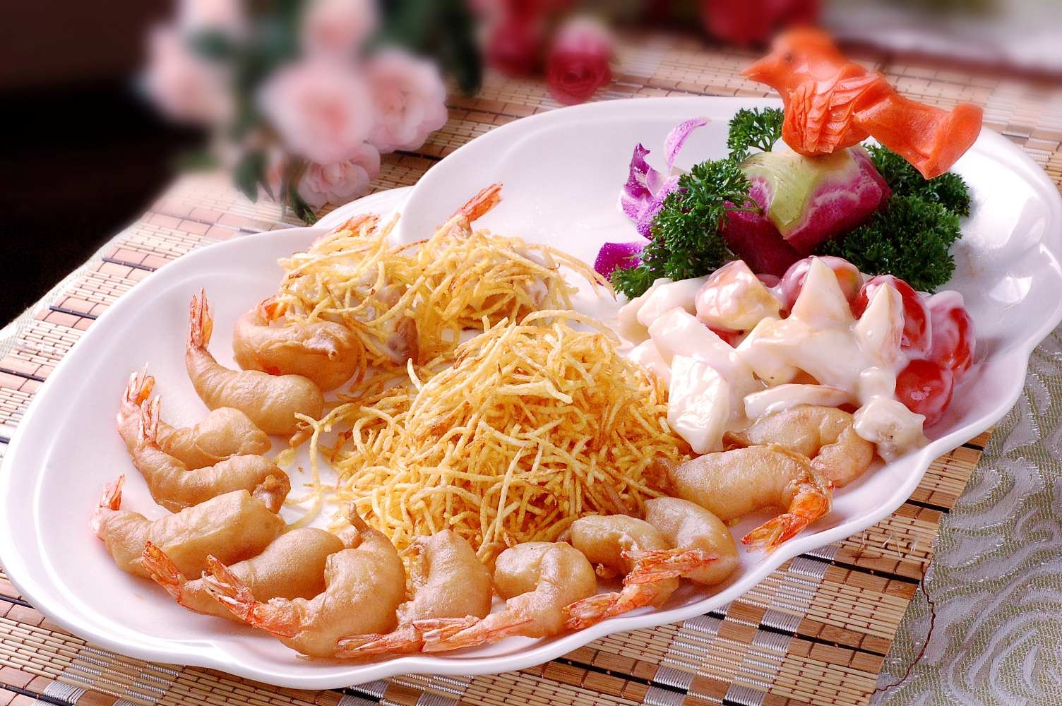 高清图片餐饮美食川菜密瓜金丝虾高清图片