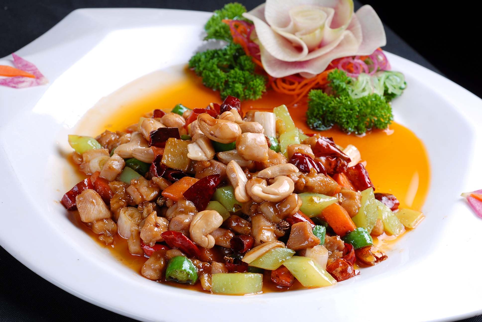 餐饮美食腰果爆鸡丁宣传图片灯箱