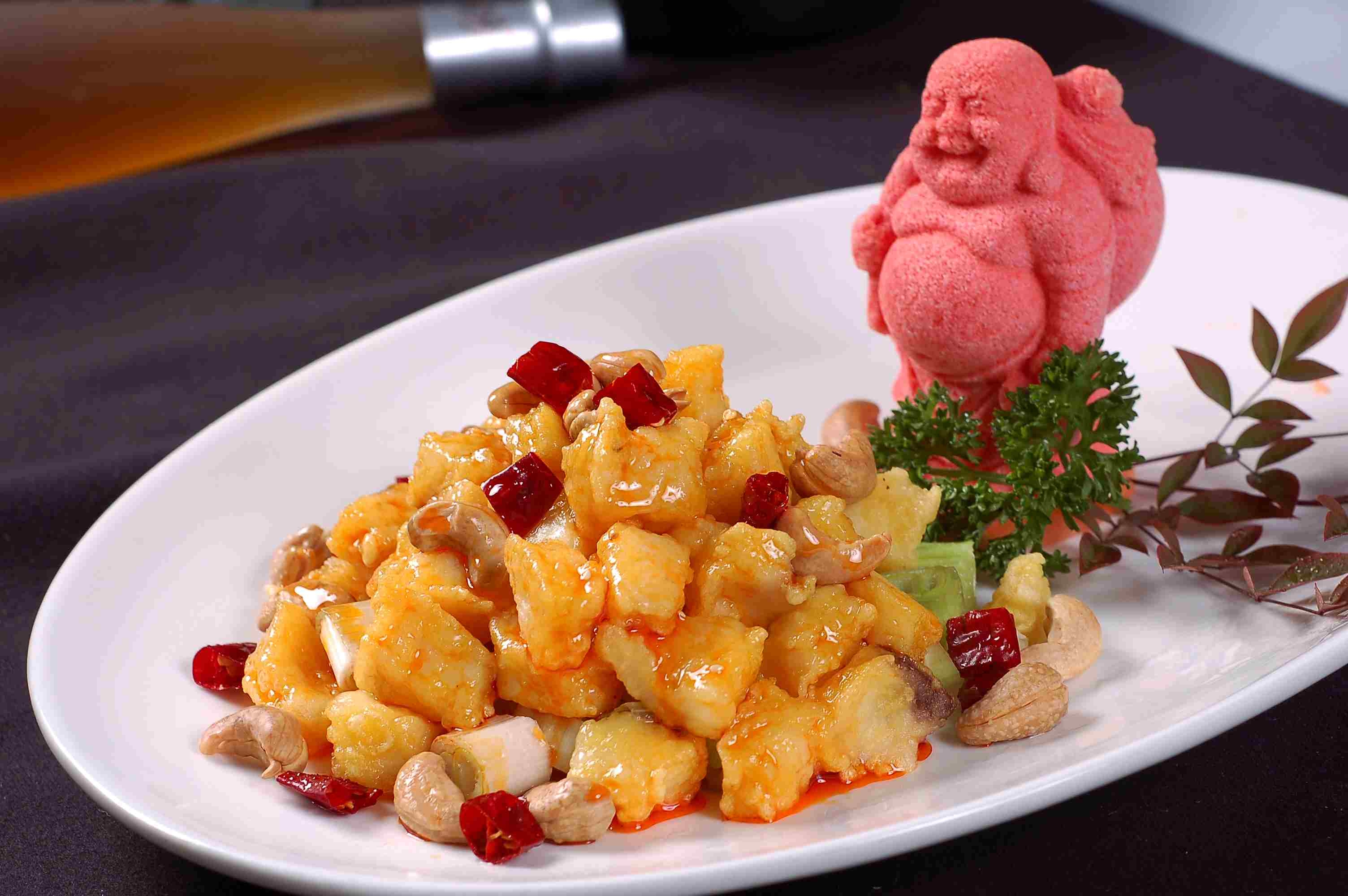 高清图片餐饮美食川菜特色宫爆银鳕鱼高清图片