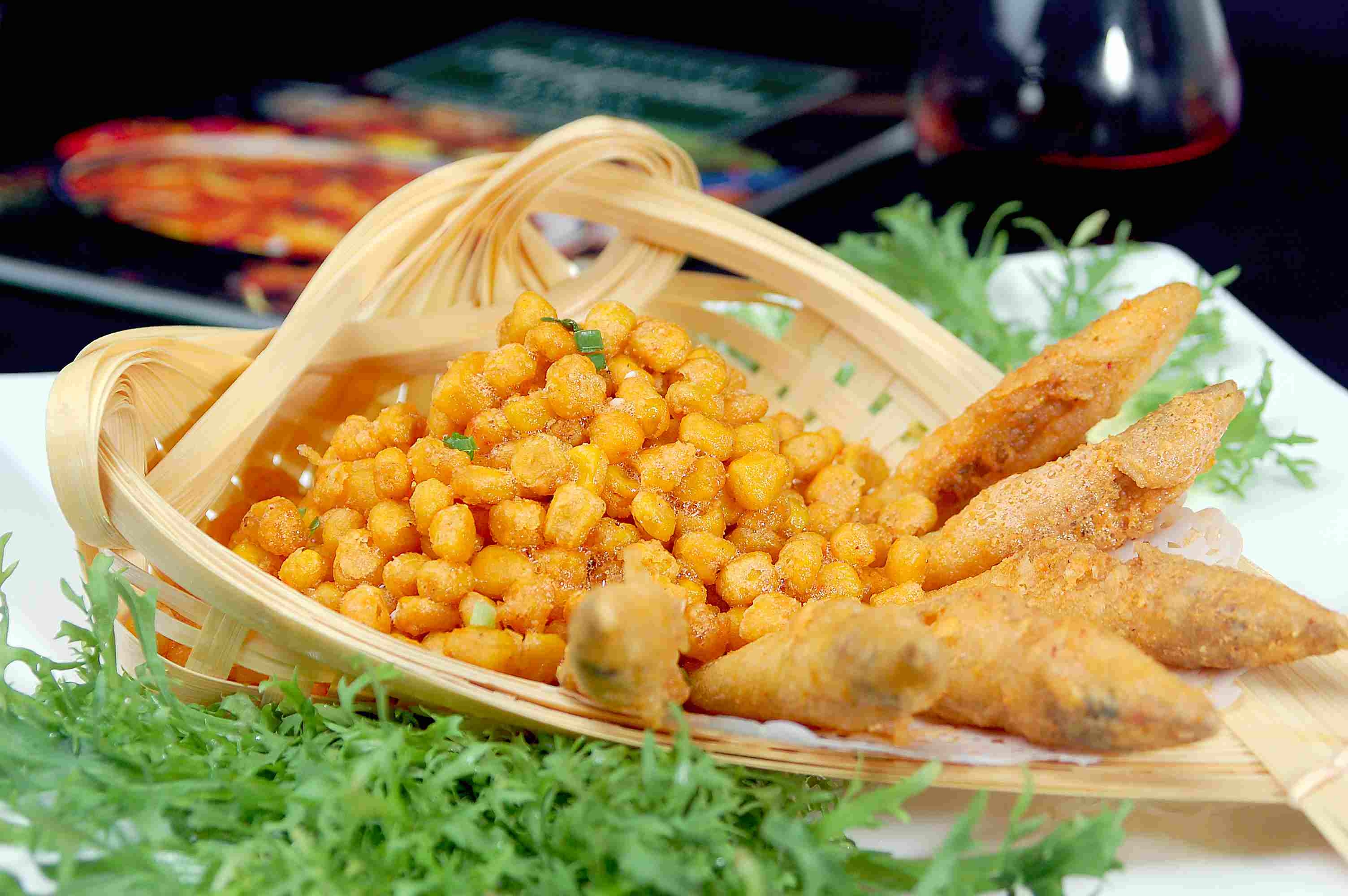 高清图片餐饮美食川菜沙丁金沙玉米高清图片