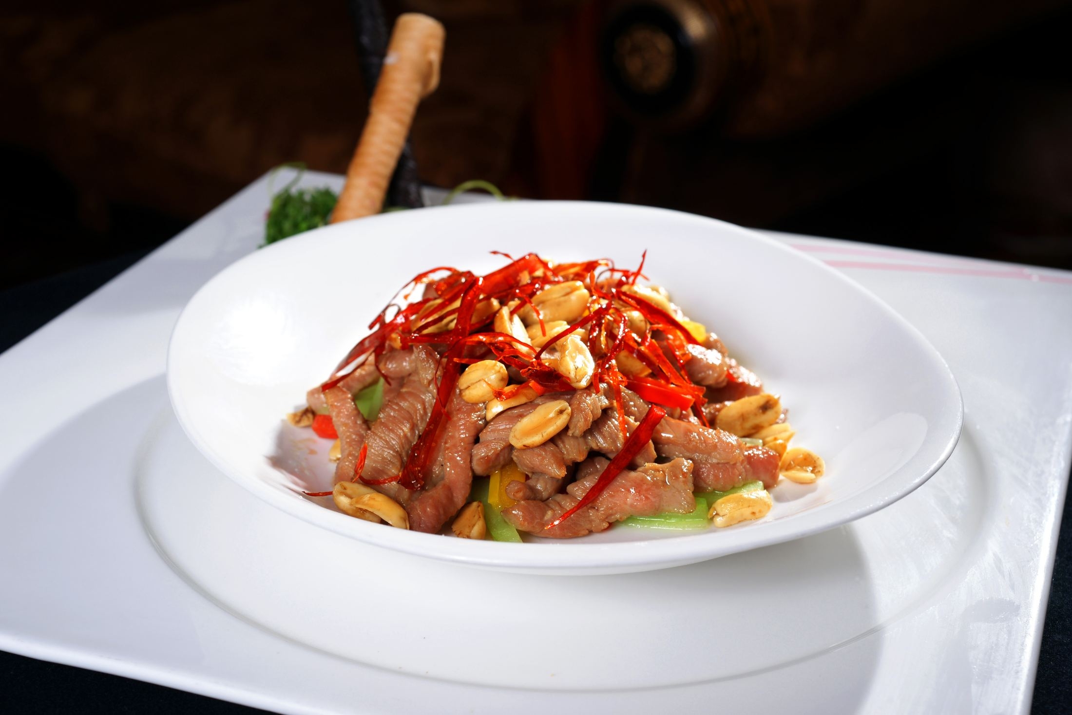 餐饮美食川菜椒香孜然鹿柳1高清图片350