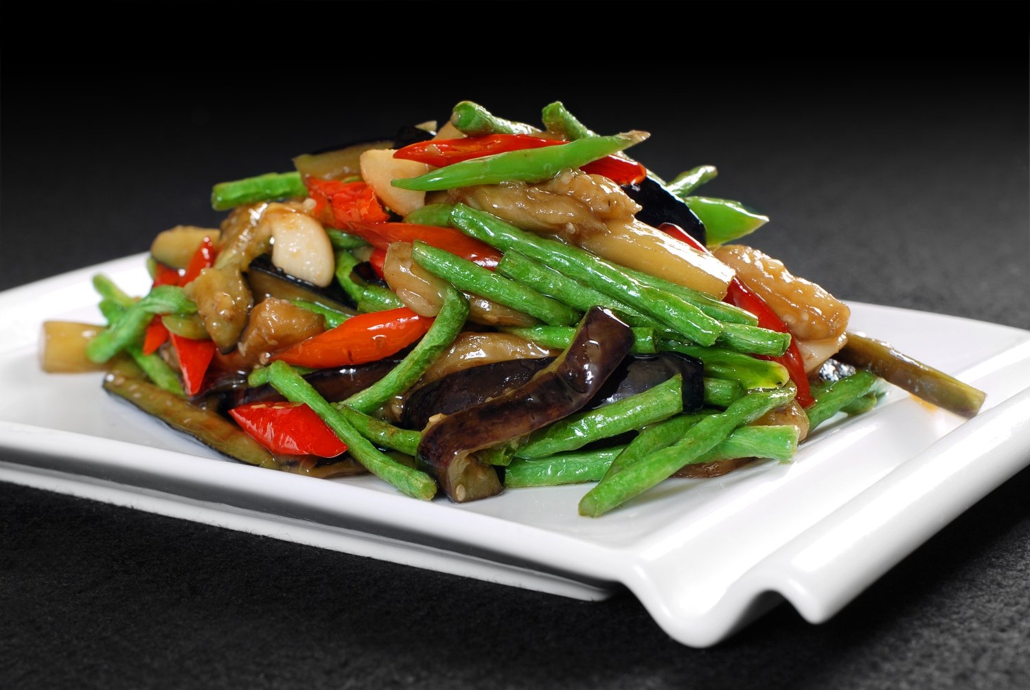 高清图片餐饮美食川菜豇豆炒茄子高清图片