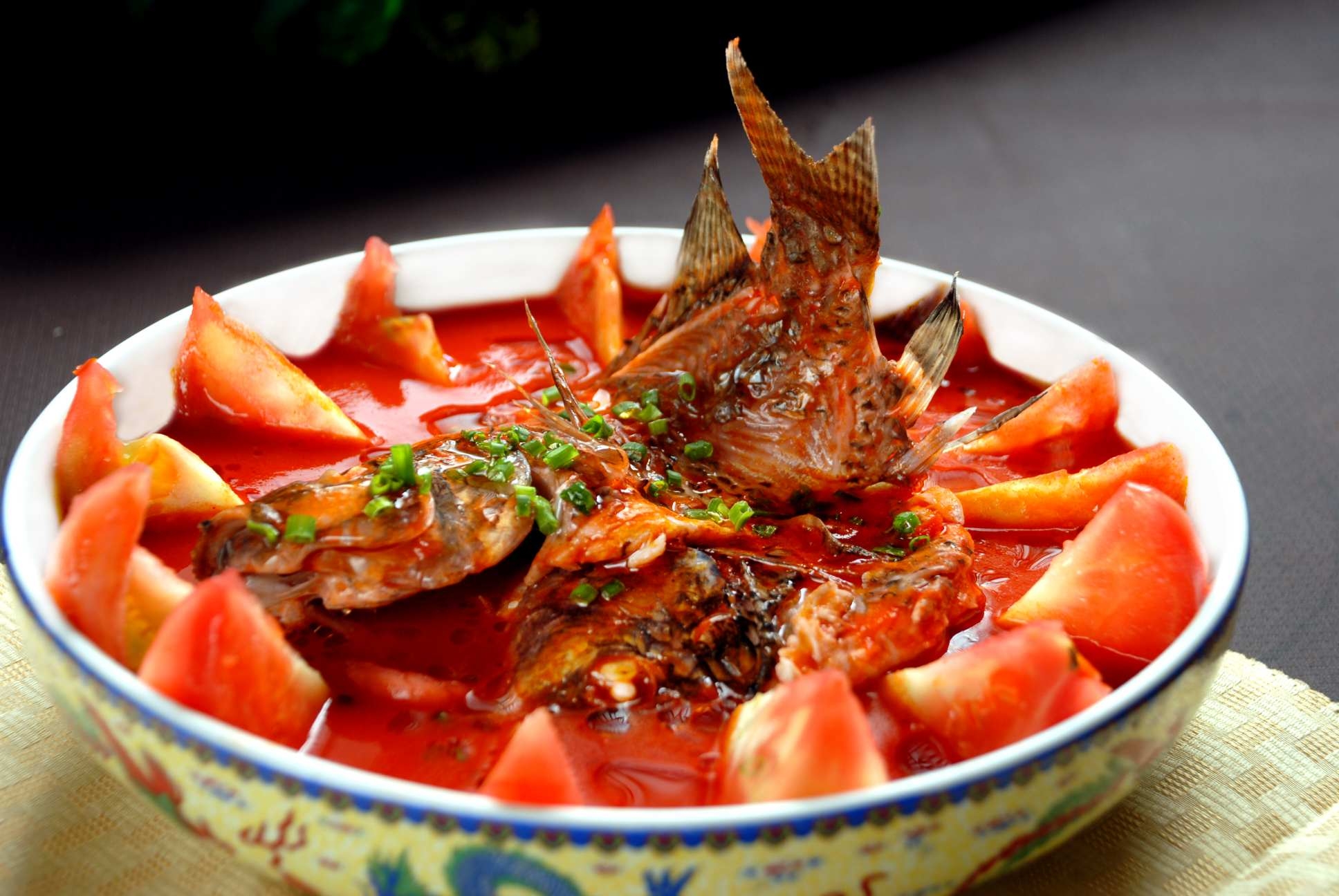 餐饮美食番茄罗非鱼宣传图片灯箱