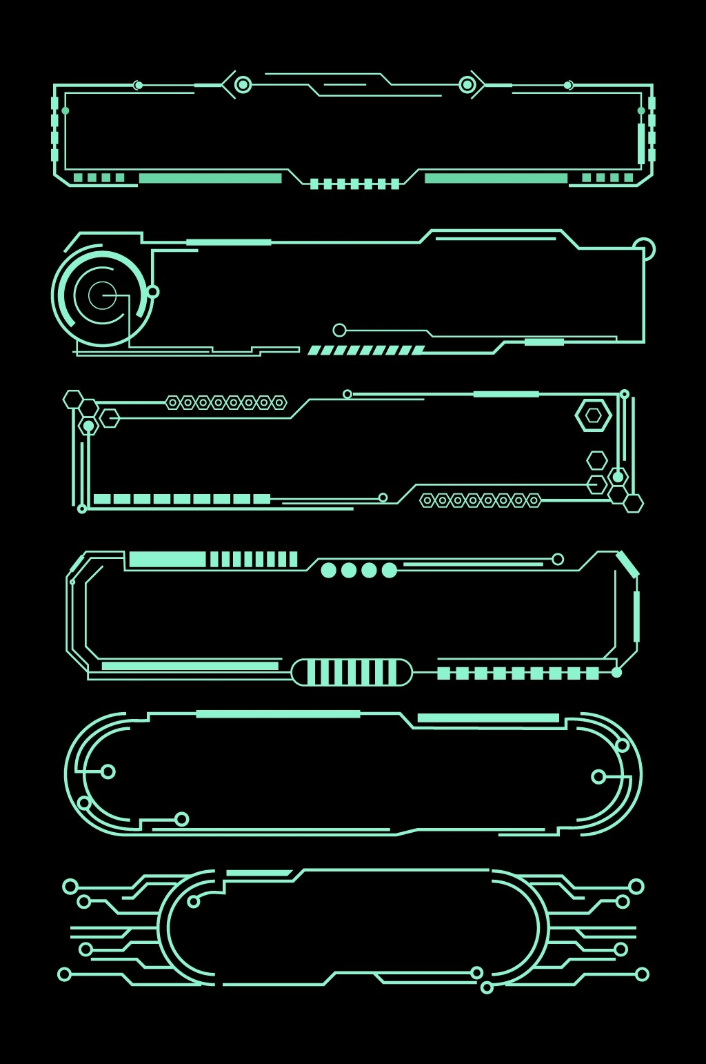 现代科技感线条边框元素AI