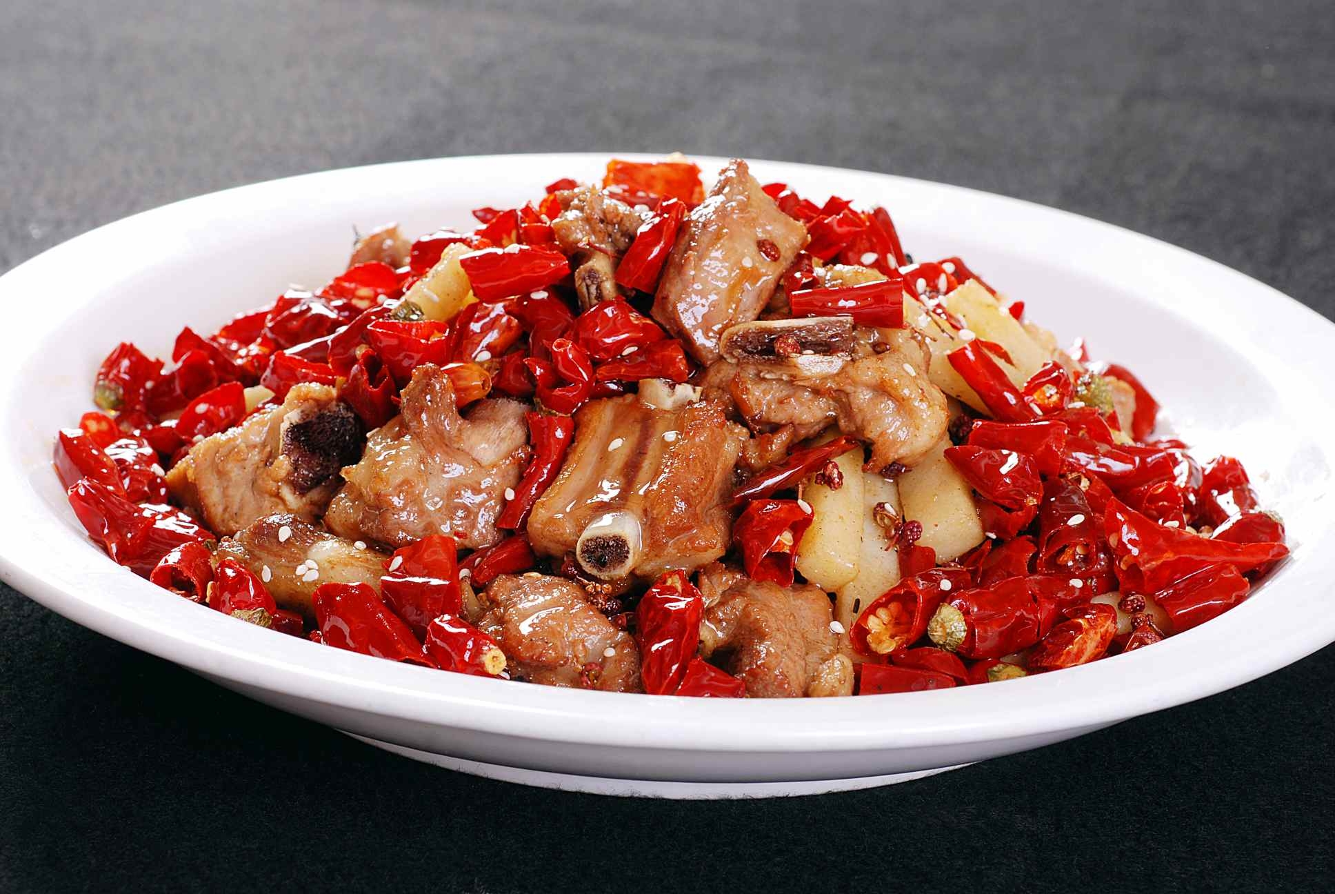 餐饮美食柴门排骨高清图片