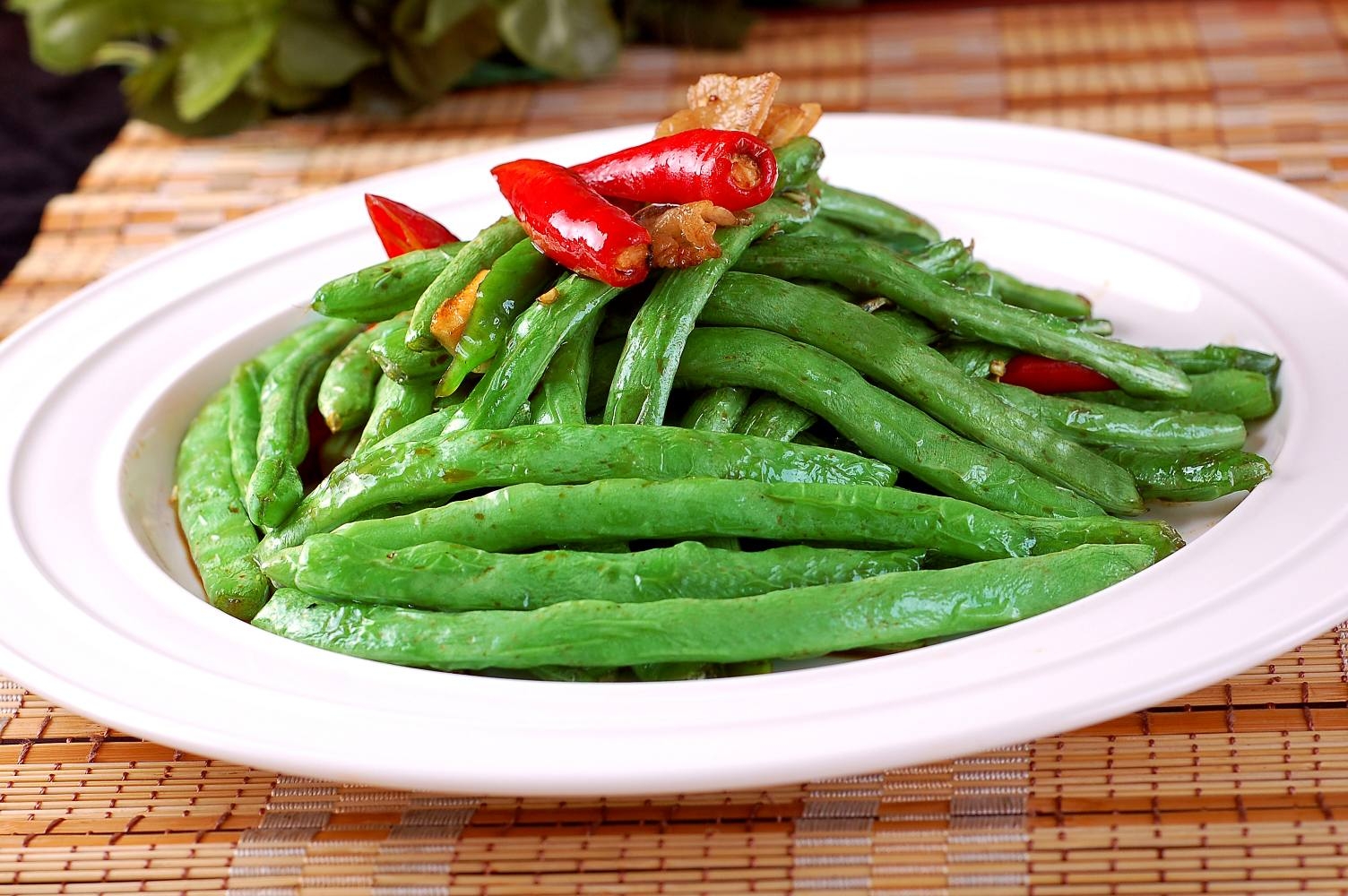 餐饮美食大盘四季豆宣传图片灯箱