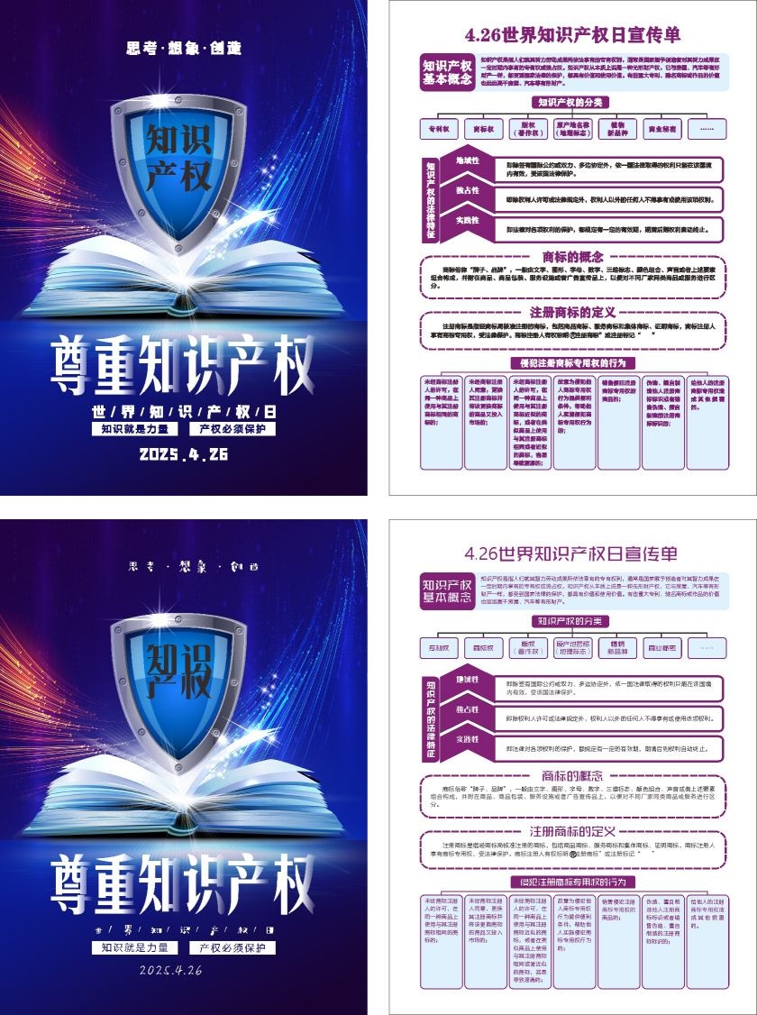 世界知识产权日尊重知识产权宣传海报