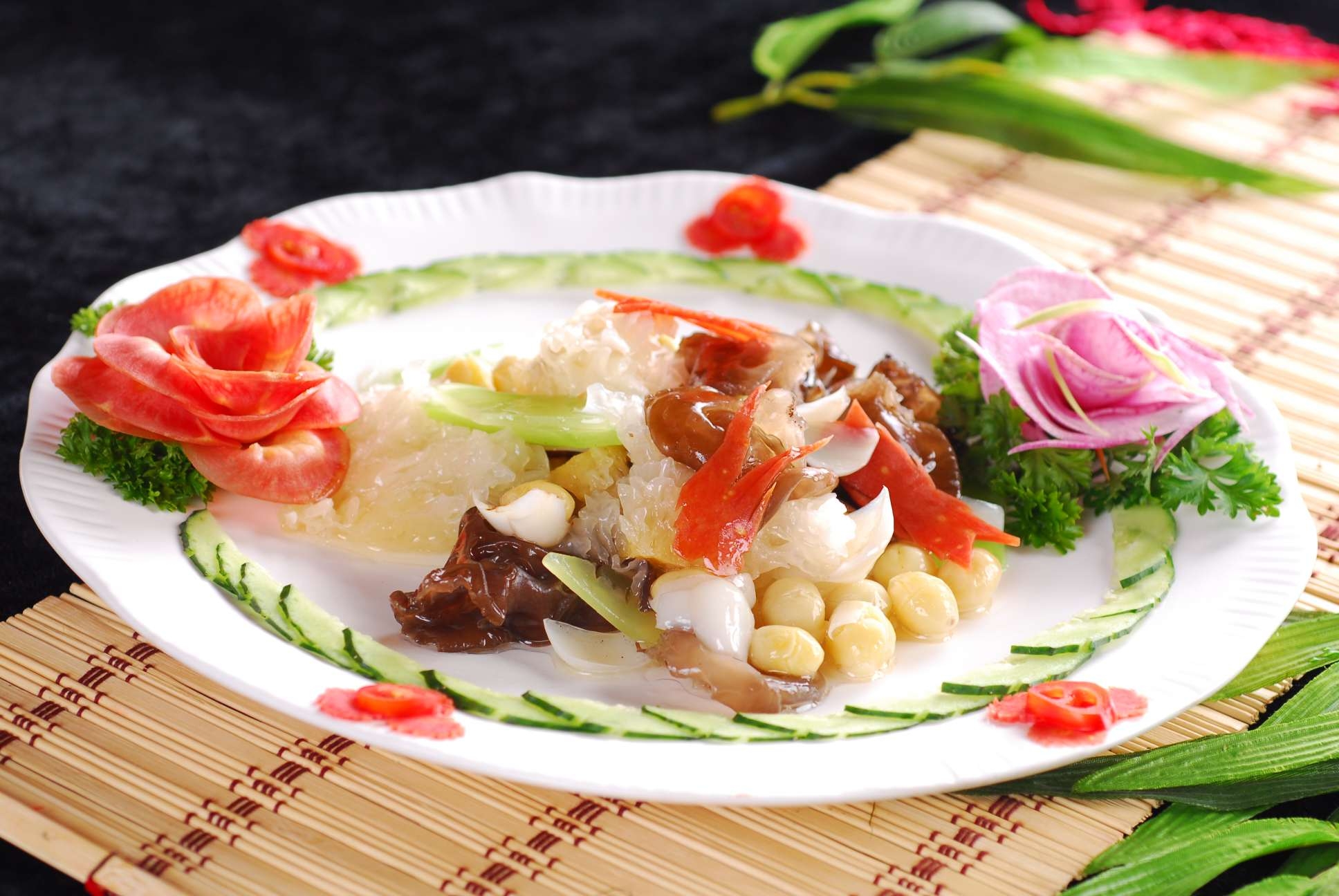 餐饮美食川菜歪菜小炒白果田园小炒高清图片855