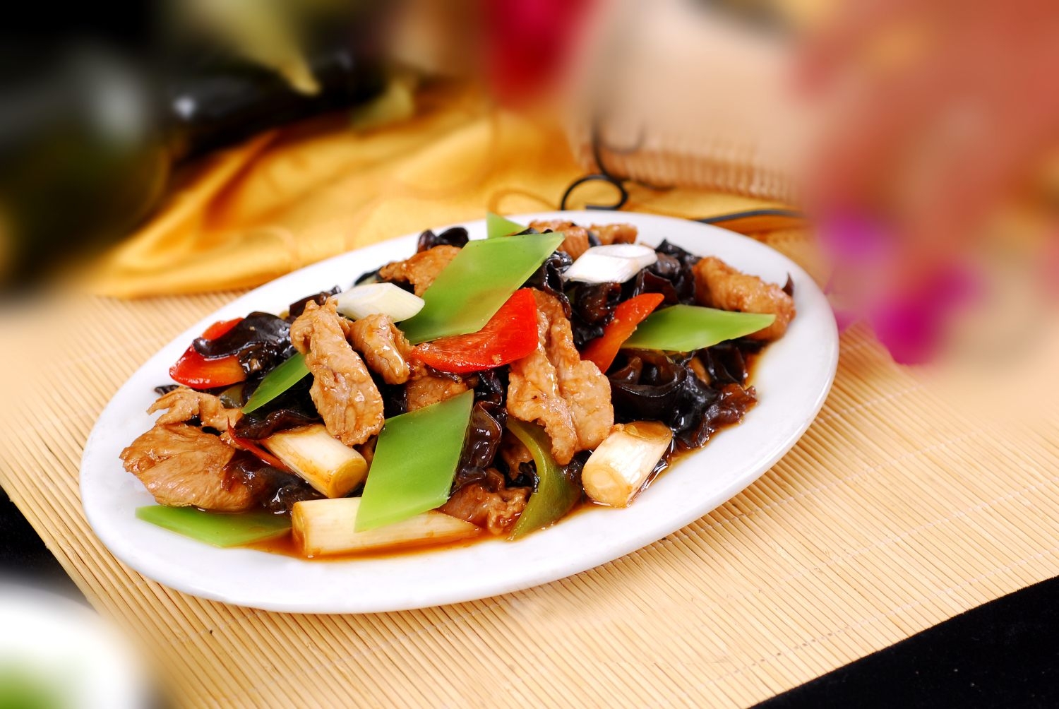 餐饮美食川菜木须肉片高清图片