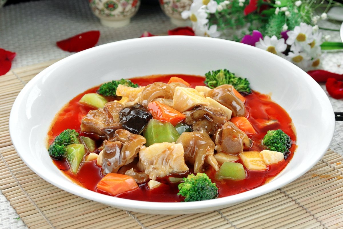 餐饮美食红烧牦牛掌高清图片